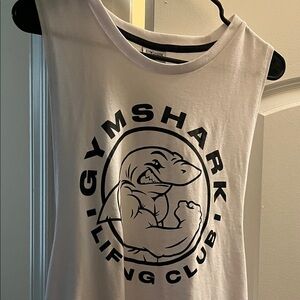 Gymshark White Sleeveless Top with Bold Logo
